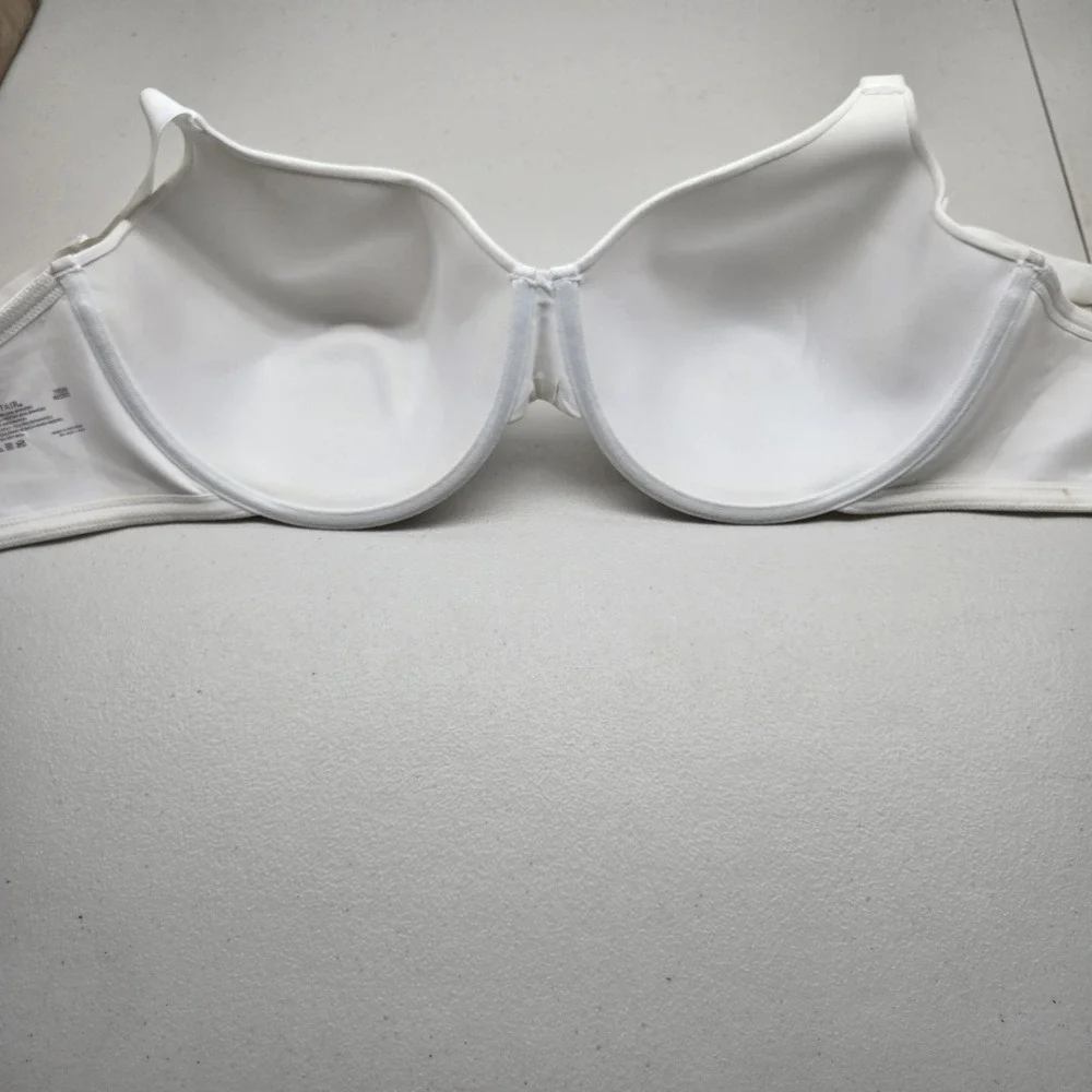 Vanity Fair Women Bra 42DDD White T Shirt Underwired Lace Strap